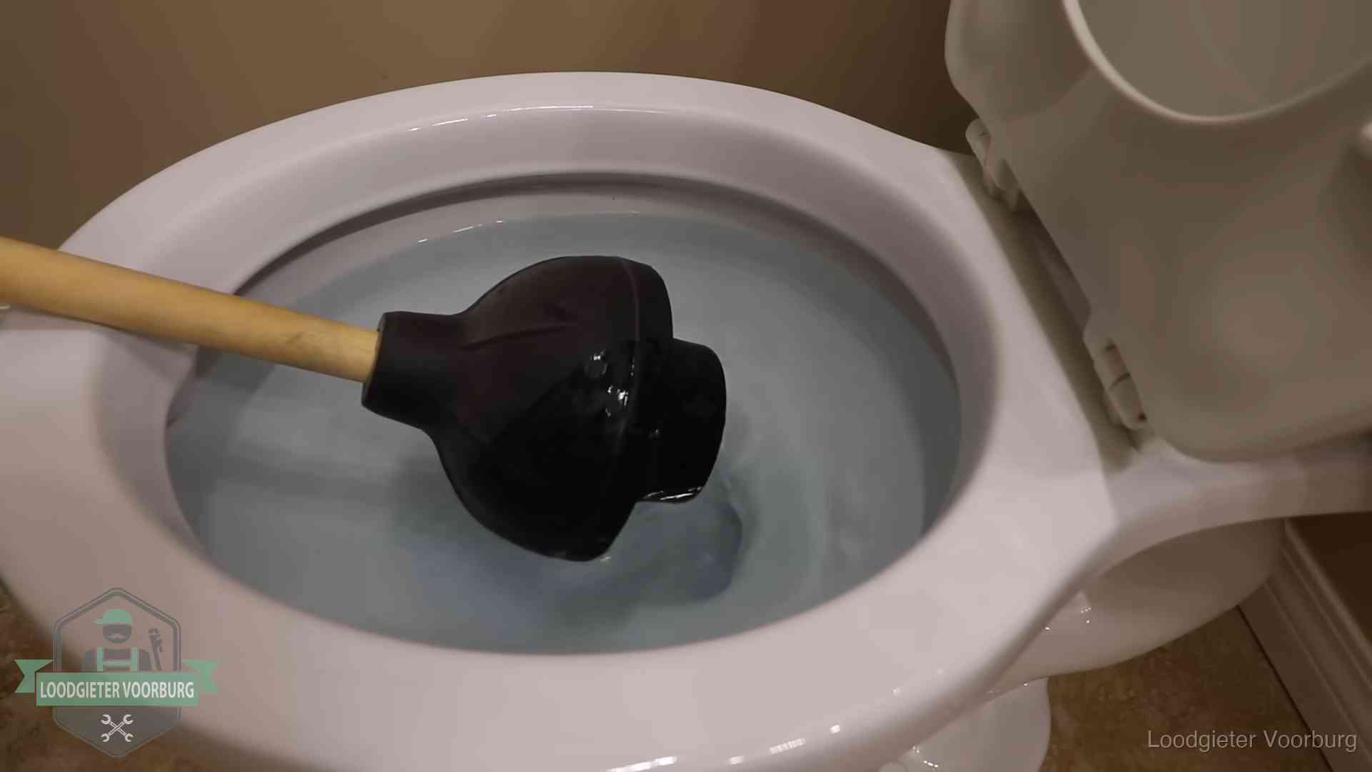 Plopper in een wc-pot die vol water staat in Voorburg